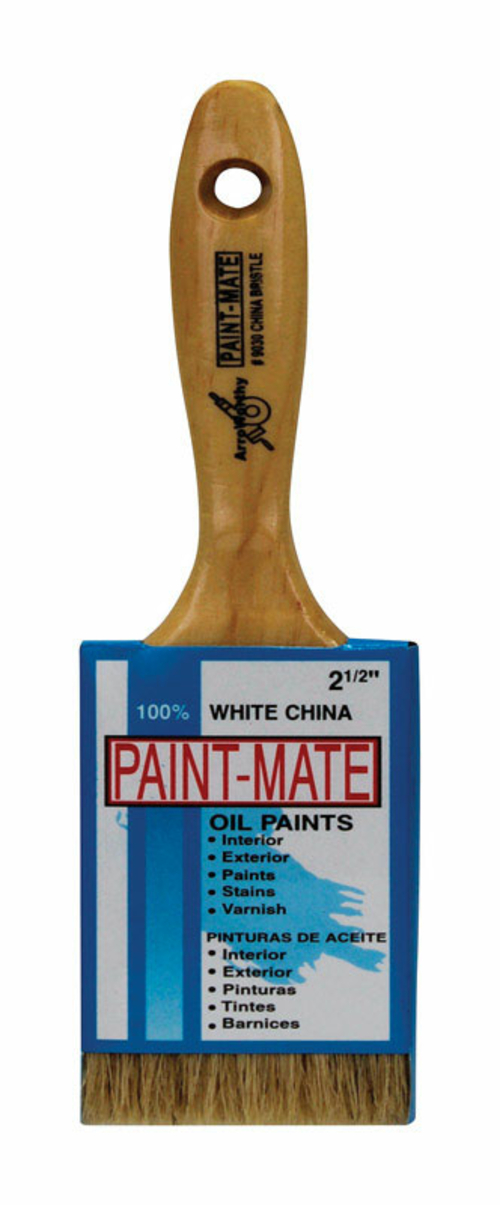 Arroworthy 1808070 Paint-Mate 2.5 in. Chiseled White China Bristle Pai