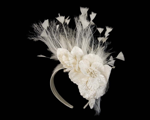 Cream designers flower fascinator