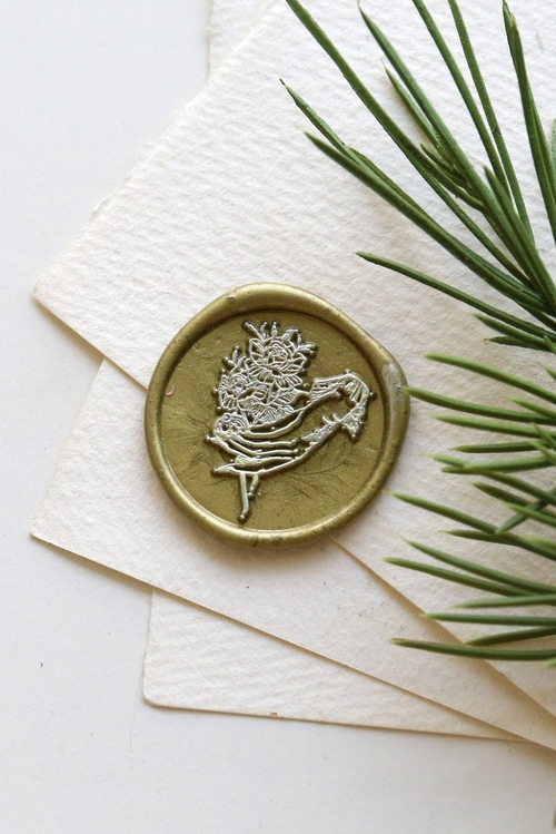 Hand with rose wax Seal Stamp /journal decor wax seal Stamp