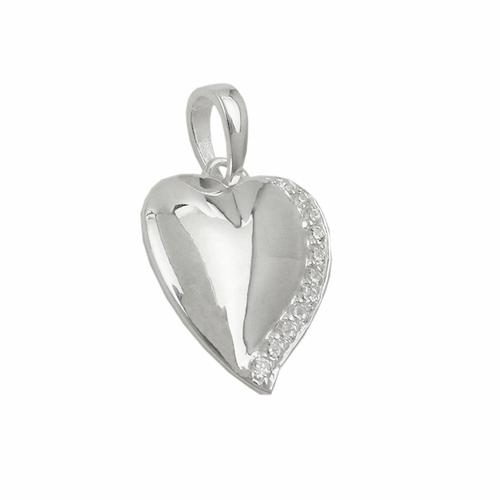 pendant heart with zirconia silver 925