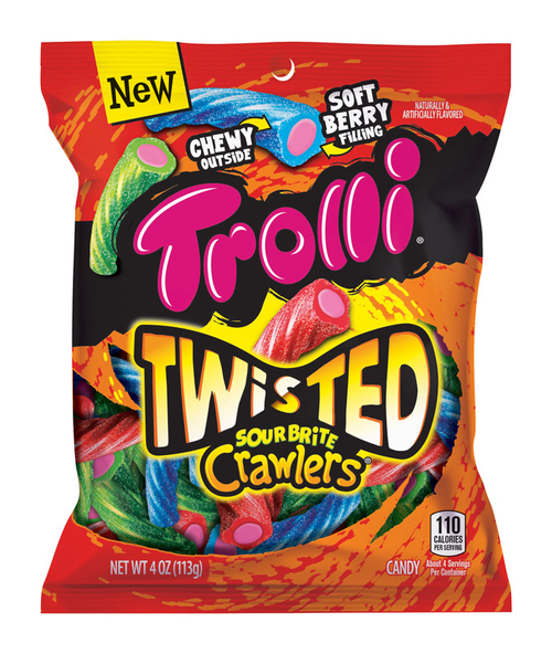 Trolli 9015312 Twisted Sour Brite Crawlers Berry Candy, 4 oz - Cas
