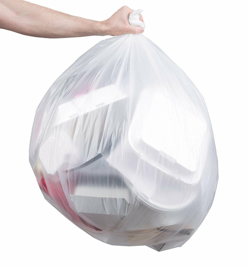 Pack of 100 Regular Duty Trash Bags, Clear 43 x 47. High Density