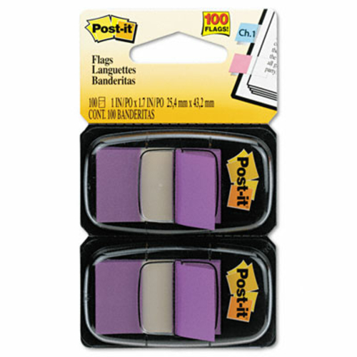 3M 680PU2 Standard Tape Flags in Dispenser  Purple  100 Flags per Disp