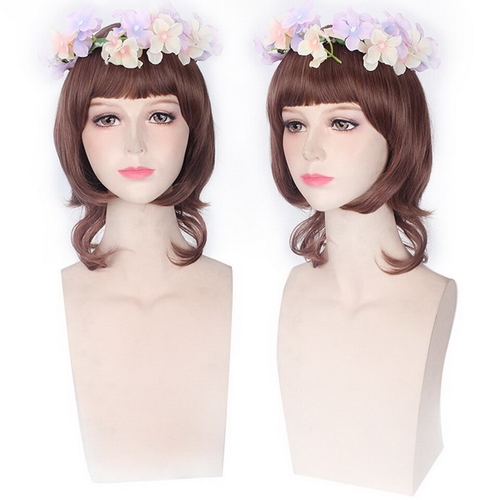 Rose Net Short Wavy Lolita Wig Cosplay Costume