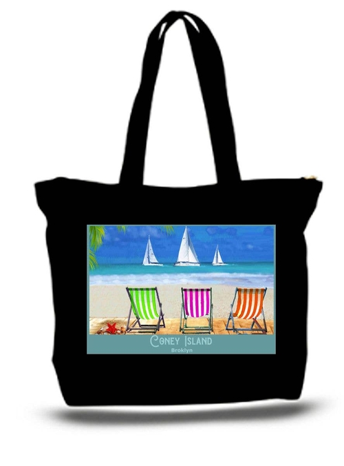 Coney Island art Travel Poster tote Bag