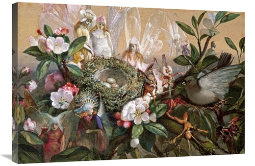 Global Gallery GCS-267978-36-142 36 in. Fairies Round a Birds Nest - T