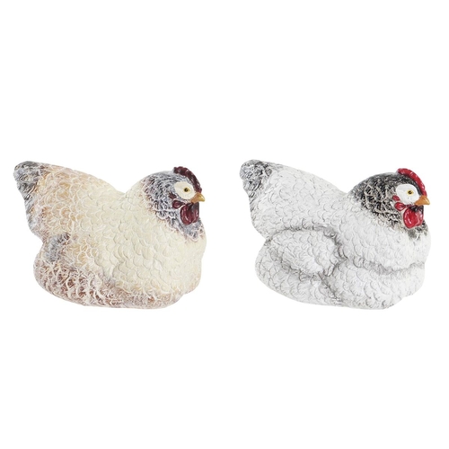 Decorative Figure DKD Home Decor White Brown Chicken 22,5 x 13 x 13,5