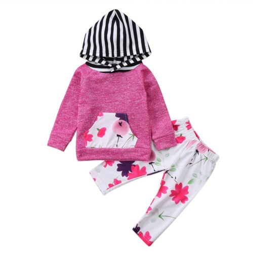 Newborn Baby Girls Long Sleeve Hooded Tops