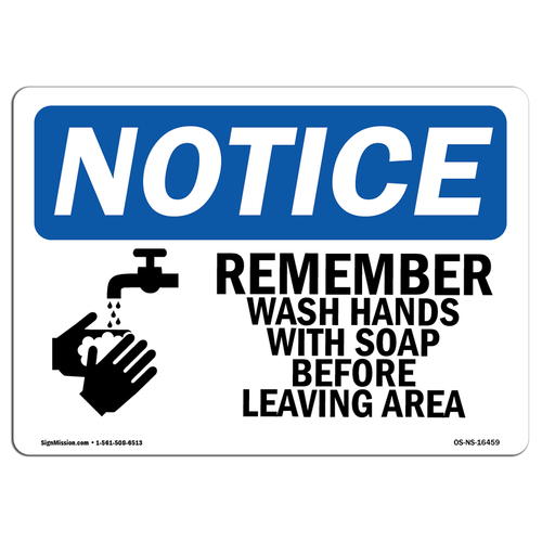 SignMission OS-NS-RD-1014-L-16459 Osha Notice Sign - Notice Remember W