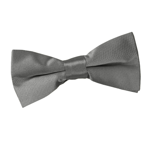 Plain Satin Pre-Tied Bow Tie - Boys - Platinum