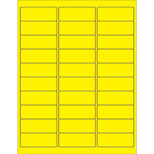 Box Partners LL173YE 2.63 x 1 in. Fluorescent Yellow Rectangle Laser L