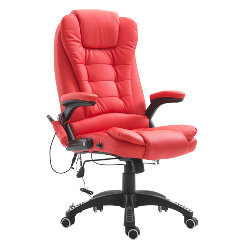 HOMCOM Executive Ergonomic Heated Vibrating Massage Office Chair Faux