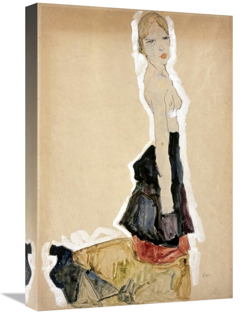 Global Gallery GCS-282809-22-142 22 in. Knieendes Madchen Mit Spanisch