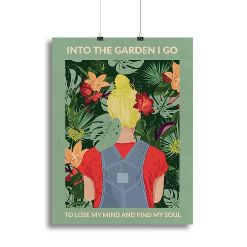 Into the Garden blonde a Light Green Canvas Print or Poster