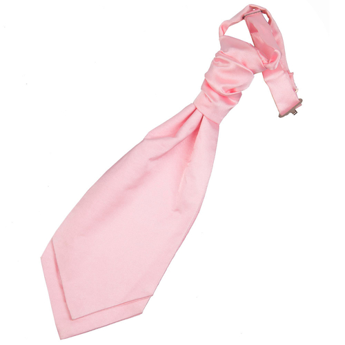 Plain Satin Pre-Tied Ruche Cravat - Boys - Baby Pink