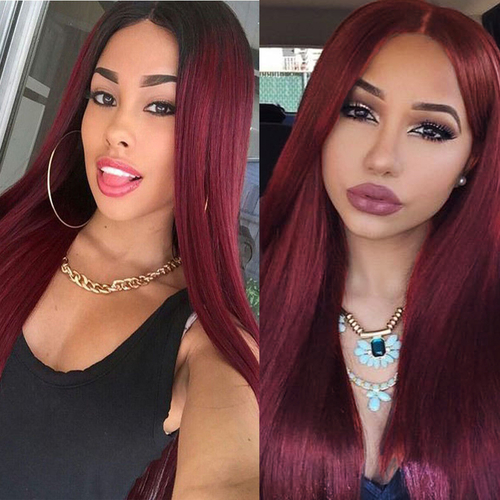 65cm High Quality Rose Net Black Wine Red Ombre