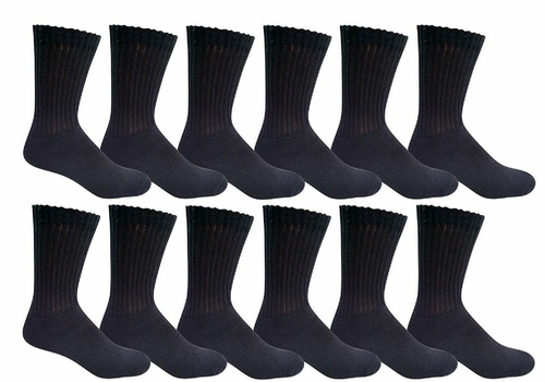 Kid's Black Crew Socks - Size 6-8