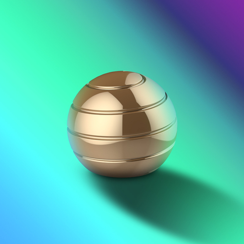 Novelty Decompression Gyroscope Desktop Toy Golden