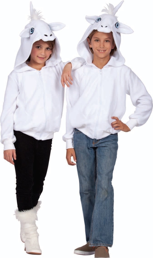 Main Una White Unicorn Child Hoodie - Medium image