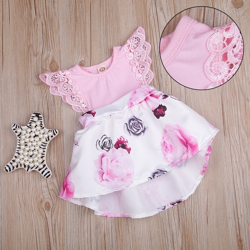 Cotton Floral Printed Cute Tutu Dress Baby Dress