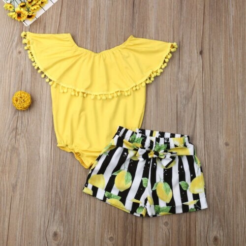 Pudcoco Toddler Baby Girl Off-shoulder Tassel Tops