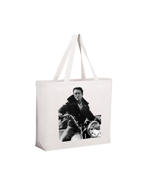 James Dean On His Motorcycle Tote Bag Grocery Beach bag