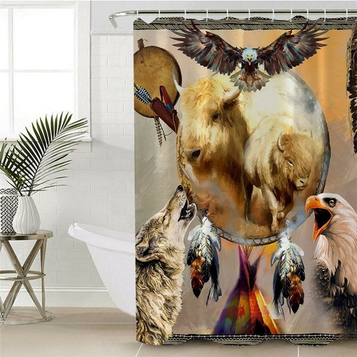 American Wild Animals Shower Curtain