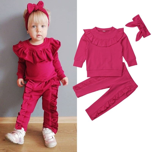 Cute Kids Baby Girls Autumn Cotton Clothes Sets