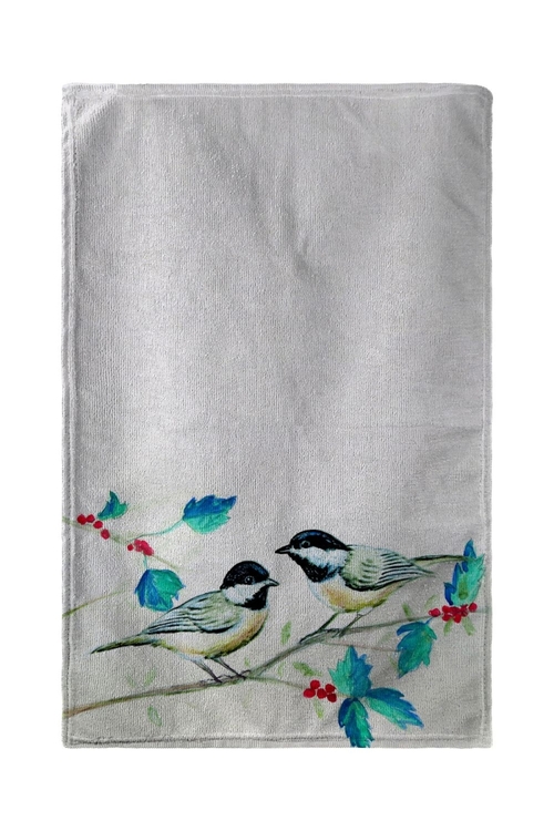 Betsy Drake BT645 30 x 50 in. Christmas Chickadees Beach Towel