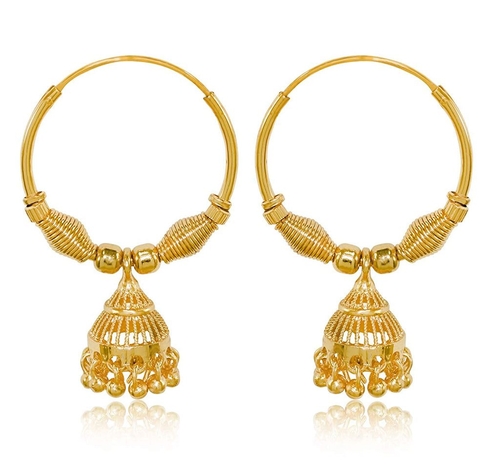 Gold Plated Brass Pearl Bali Jhumki Earrings For Women