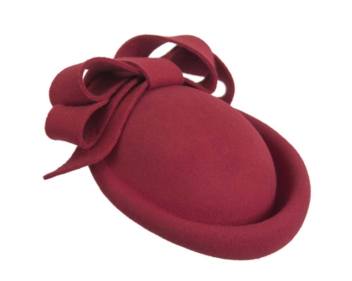 Red felt winter fascinator hat