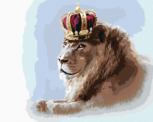 Zuty - Paint by Numbers - LION WITH A CROWN (LARRY HERSBERGER), 40x50