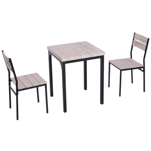 HOMCOM 3pcs Kitchen Dining Table and Chairs Set