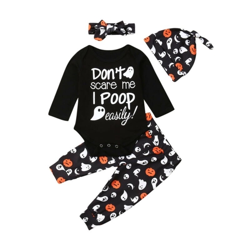 2019 Super Cute Babies Halloween 4Pcs Clothes Set