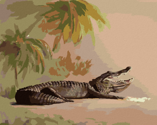 Zuty - Paint by Numbers - LYING ALLIGATORS AND PALM TREES (D. RUSTY