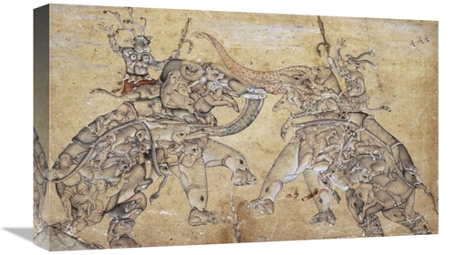 Global Gallery GCS-268329-22-142 22 in. Elephants in Combat Art Print 