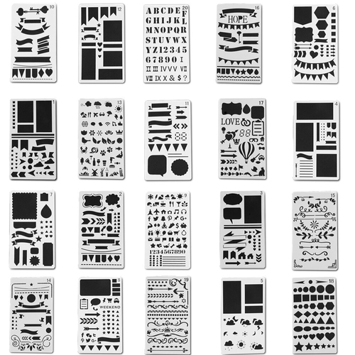 #1 20 Stationery Journal Stencil Plastic Stencils