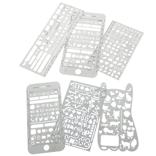 1pc cat phone pattern metal template ruler