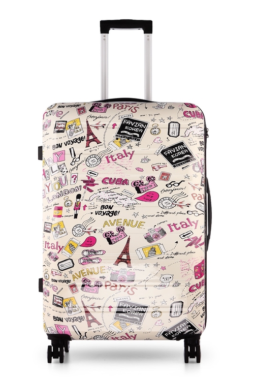 Main  Luggage Suitcase 4 Wheels Trolley Bags for Travel Off White 20 Inches image