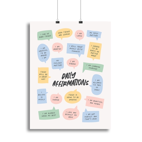 Daily Affirmations Canvas Print or Poster