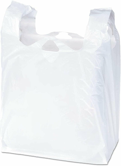 Pack of 1000 White T-Shirt Plastic Bags 11.5 x 6.5 x 21. Plain T-Shirt