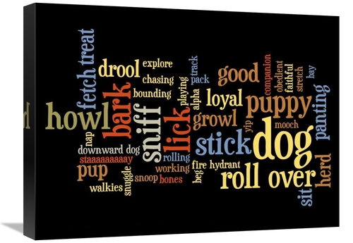 Global Gallery GCS-388308-1824-142 18 x 24 in. Dog Words 2 Art Print -