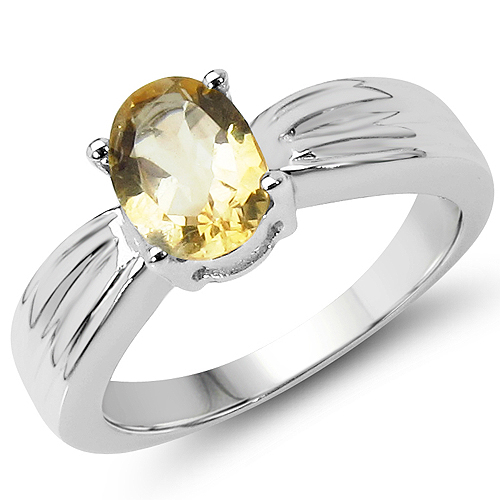 1.20 Carat Genuine Citrine .925 Sterling Silver Ring