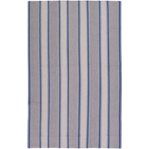 Surya FAR7008-58 5 ft. x 8 ft. Farmhouse Stripes Rug - Navy-Blue-Laven