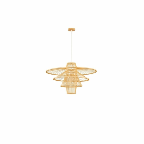 Ceiling Light DKD Home Decor 70 x 70 x 43 cm Light brown Bamboo 50 W
