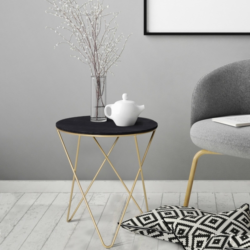 HOMCOM 17" Modern Round Coffee Table with Storage, Accent Cocktail