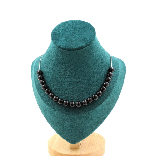 Black Agate 20 beads 8 mm necklace.