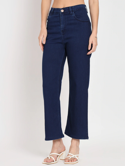 Women High Rise Denim Jeans(Size32)(Colornavy blue)