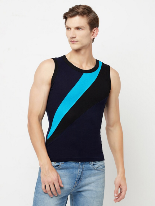 “Classic Comfort: Men’s Solid Cotton Vest”(Size80 cm)(ColorLIGHT
