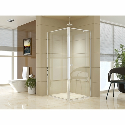 Front: (82~90) x 195cm Adjustable Semi Frameless Shower Screen in